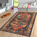 Dragon Motif Rug, Oriental rug, Abstract Rug, Non-Slip Rug
