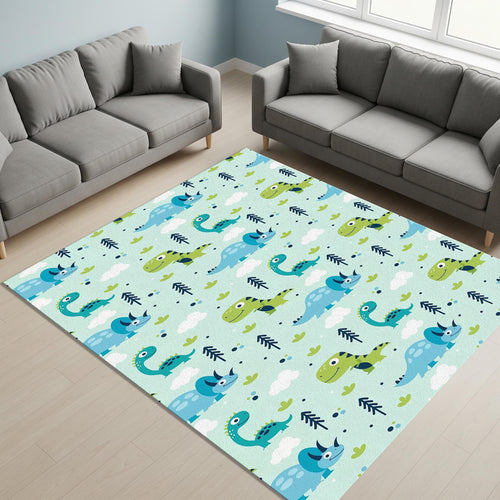 Cartoon Dinosaur Pattern Rug, Kids Playroom Carpet