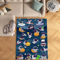 Astronaut Kids Rug, Space Adventure, Nursery Playroom Carpet
