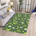 Dinosaur Pattern Kids Rug, Green Reptile Play Mat