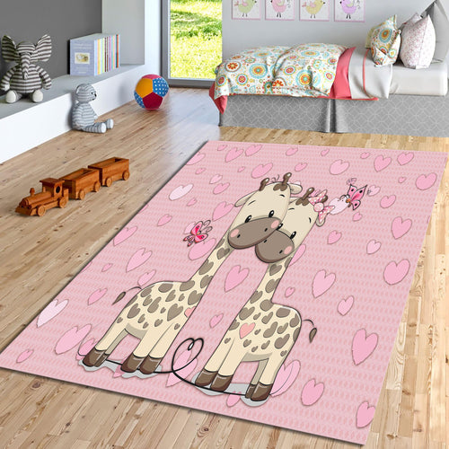 Giraffe Nursery Rug, Kids Room Rug, Nursery Play Mat, Adventure