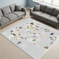 World Animal Map Rug, Cotton Play Mat, Nursery Decor