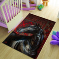 Horse Art Rug, Oriental Style Carpet, Rustic Home Decor
