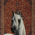 Horse Art Rug, Oriental Style Artwork Carpet, Rustic Home Decor