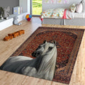 Horse Art Rug, Oriental Style Artwork Carpet, Rustic Home Decor