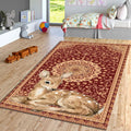 Baby Deer Oriental Rug, Rustic Persian Style Carpet