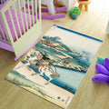 Japanese Hokusai Art Rug, Rustic Decor, Rugs For Living Room