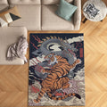 Tiger Rug, Dragon Rug, Japanese Hokusai Art Rug, Rugs For Living