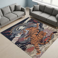 Tiger Rug, Dragon Rug, Japanese Hokusai Art Rug, Rugs For Living