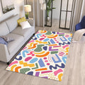 Colorful Rug, Abstract Art Rug, Multicolored Rug, Geometric