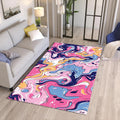 Purple Marbling Art Rug, Abstract Colorful Home Decor