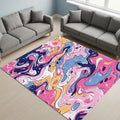 Purple Marbling Art Rug, Abstract Colorful Home Decor