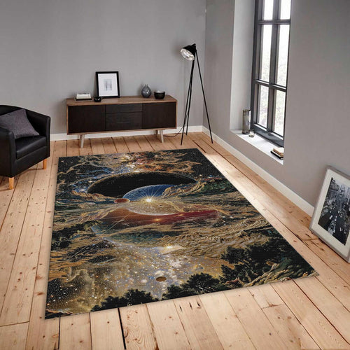 Trippy Space Rug, Galaxy Planet Design, Psychedelic Zen Decor