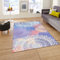 Pastel Mandala Rug, Non-Slip Spiritual Carpet