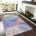 Pastel Mandala Rug, Non-Slip Spiritual Carpet
