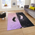 Celestial Hands Area Rug, Goth Witchy Decor, Pink & Black Duality