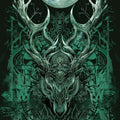 Gothic Deer Area Rug, Celtic Knot Forest God, Dark Pagan Decor