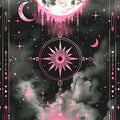 Goth Celestial Area Rug, Pink Black Moon, Witchy Decor