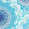 Blue Mandala Area Rug, Non-Slip Spiritual Decor