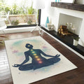 Chakra Meditation Rug, Zen Reiki Room Decor, Spiritual Yoga Mat