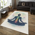 Chakra Meditation Rug, Zen Reiki Room Decor, Spiritual Yoga Mat