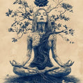 Tree of Life Yoga Rug, Zen Meditation Room Decor, Non-Slip Carpet