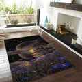 Celestial Galaxy Area Rug, Starry Night Zen Decor, Non-Slip