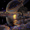 Celestial Galaxy Area Rug, Starry Night Zen Decor, Non-Slip