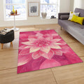Pink Mandala Area Rug, Spiritual Zen Decor, Non-Slip Carpet