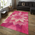 Pink Mandala Area Rug, Spiritual Zen Decor, Non-Slip Carpet