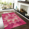 Pink Mandala Area Rug, Spiritual Zen Decor, Non-Slip Carpet