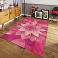 Pink Mandala Area Rug, Spiritual Zen Decor, Non-Slip Carpet