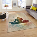Chakra Meditation Rug, Spiritual Yoga Room Decor