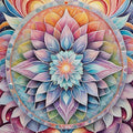 Pastel Mandala Area Rug, Non-Slip Zen Decor