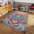 Pastel Mandala Area Rug, Non-Slip Zen Decor