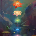 Chakra Lotus River Rug, Colorful Zen Meditation Carpet