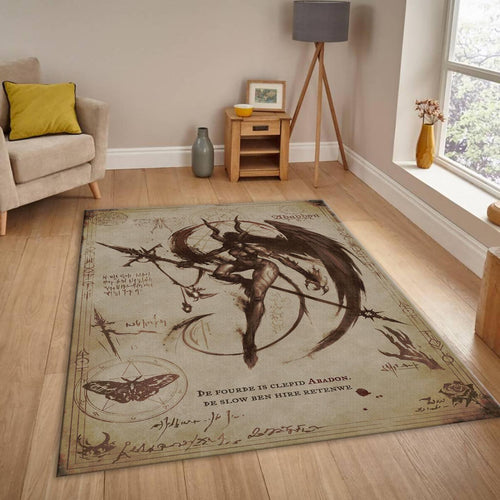 Gothic Deer Rug, Pagan Area Rug Dark Aesthetic Decor Celtic Knot