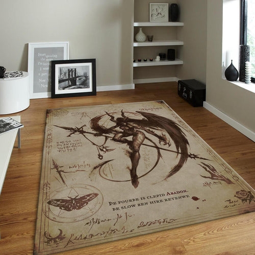 Gothic Deer Rug, Pagan Area Rug Dark Aesthetic Decor Celtic Knot