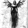 Goth Angel Rug, Dark Aesthetic Area Rug