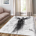 Goth Angel Rug, Dark Aesthetic Area Rug