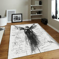 Goth Angel Rug, Dark Aesthetic Area Rug