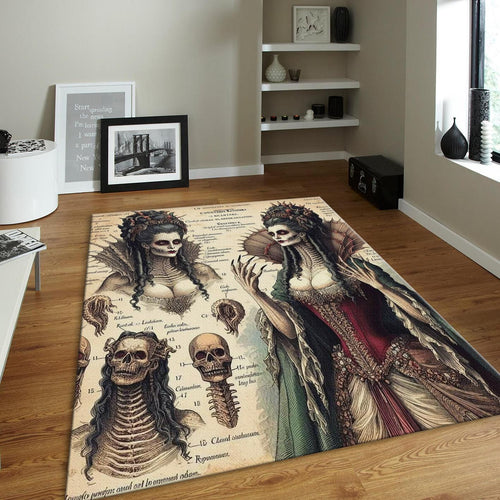Goth Anatomy Rug, Dark Academia Area Rug