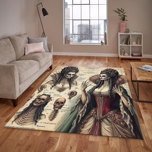 Goth Anatomy Rug, Dark Academia Area Rug