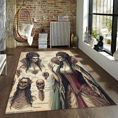 Goth Anatomy Rug, Dark Academia Area Rug