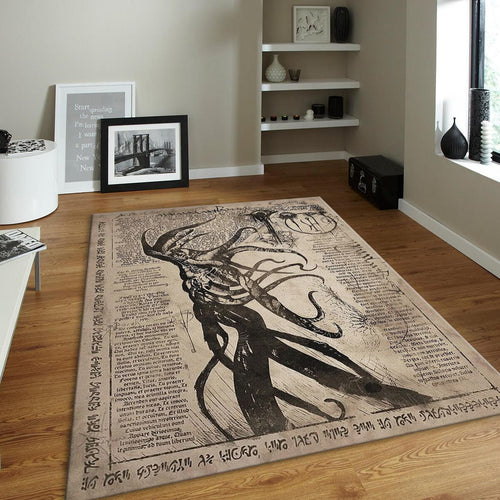 Goth Occult Rug, Dark Academia Area Rug