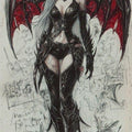 Gothic Demon Girl Rug, Dark Fantasy Area Rug