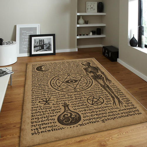 Goth Occult Rug, Dark Academia Area Rug
