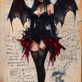 Gothic Demon Girl Rug, Dark Fantasy Area Rug