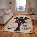 Gothic Demon Girl Rug, Dark Fantasy Area Rug