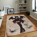 Gothic Demon Girl Rug, Dark Fantasy Area Rug